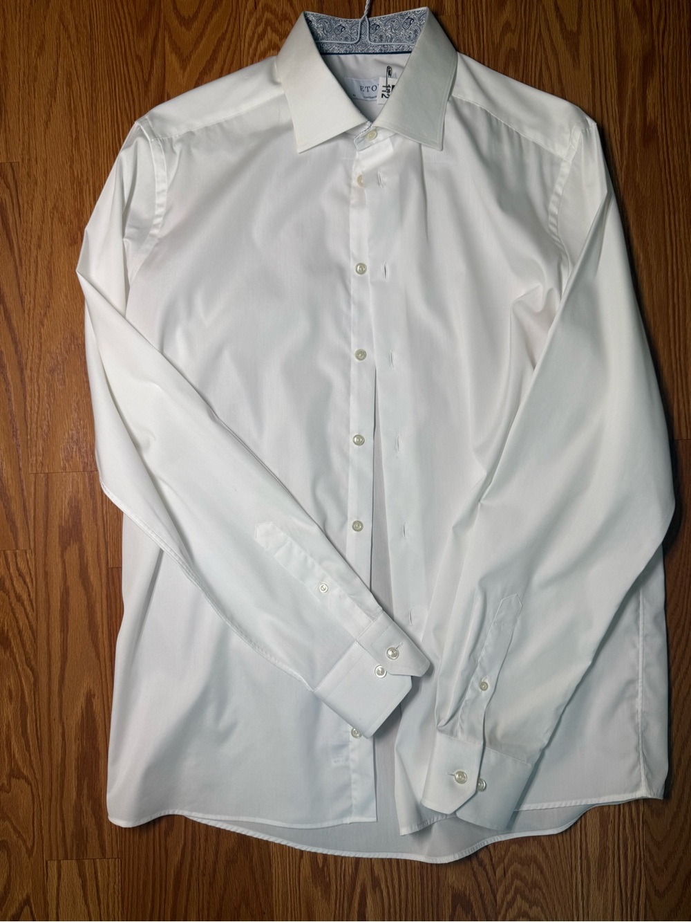 Eton Men's White Dress Shirt with Spread Collar